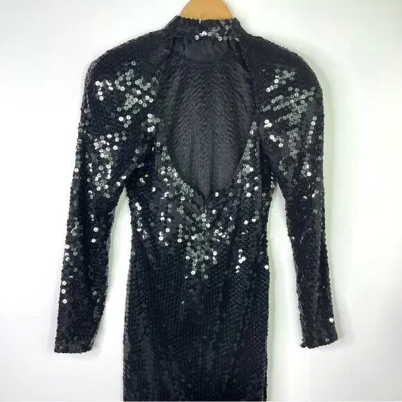 Vintage Black Sequin Dress Long Sleeve 1980s Glam Sparkle - threedaughtersproperties.com Vintage Black Sequin Dress Long Sleeve 1980s Glam Sparkle - threedaughtersproperties.com